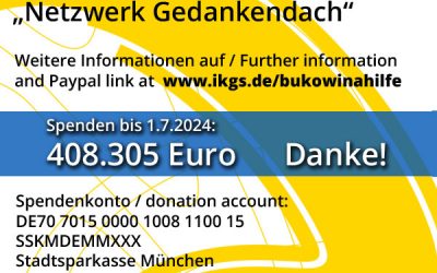 Bukowinahilfe: Spendenstand von über 400.000 Euro erreicht